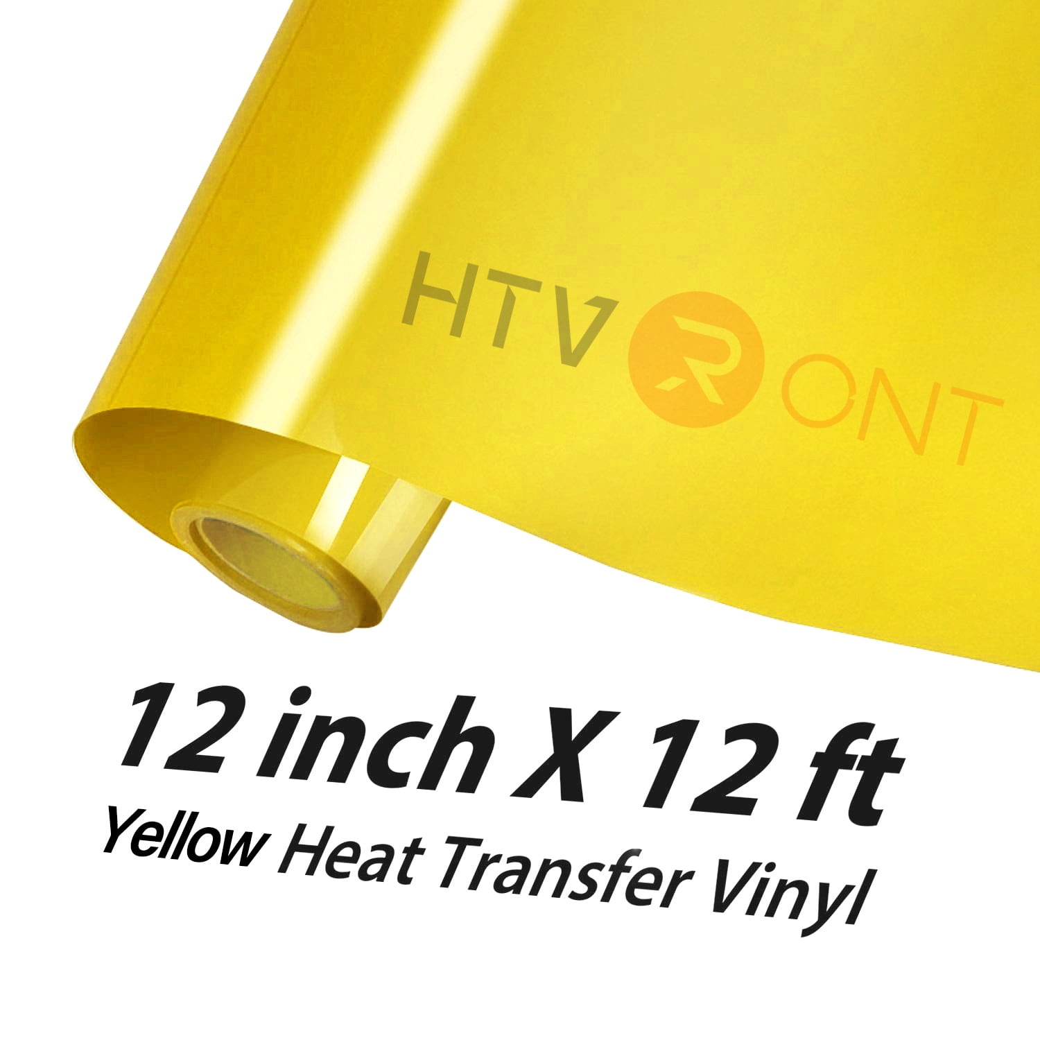 HTV Heat Transfer Vinyl Roll - 12 x 40 Yellow HTV Vinyl for Shirts - Easy  to Cut & Weed Silver Iron on Vinyl for Clothes - Yellow 