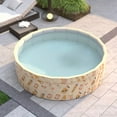 thumbnail image 4 of HLONK [Portable Swimming Pool] Portable  Round Swimming Pool with Drainage | Easy-to-Assemble  No-Inflatable  Foldable  PVC Material  Beige & Orange Design  Ideal for Family Gatherings  B, 4 of 5