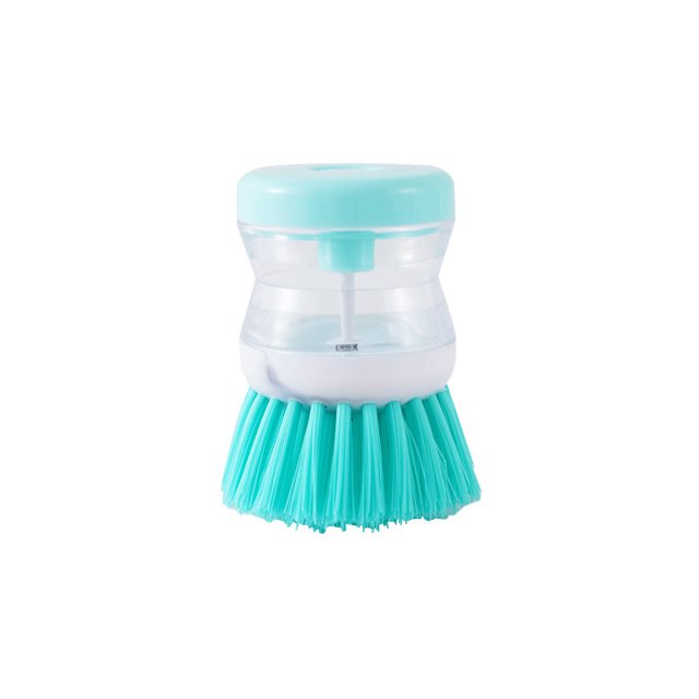 Cepillo dispensador de jabón de Mano para Lavar, Cepillo de Cocina con Mango y Base, Limpieza de ollas y fregaderos, 1 Juego