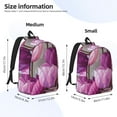 thumbnail image 2 of Rocae Purple And Pink Tulip Bouquet for Canvas College Laptop Backpack for Men Women -Medium, 2 of 5