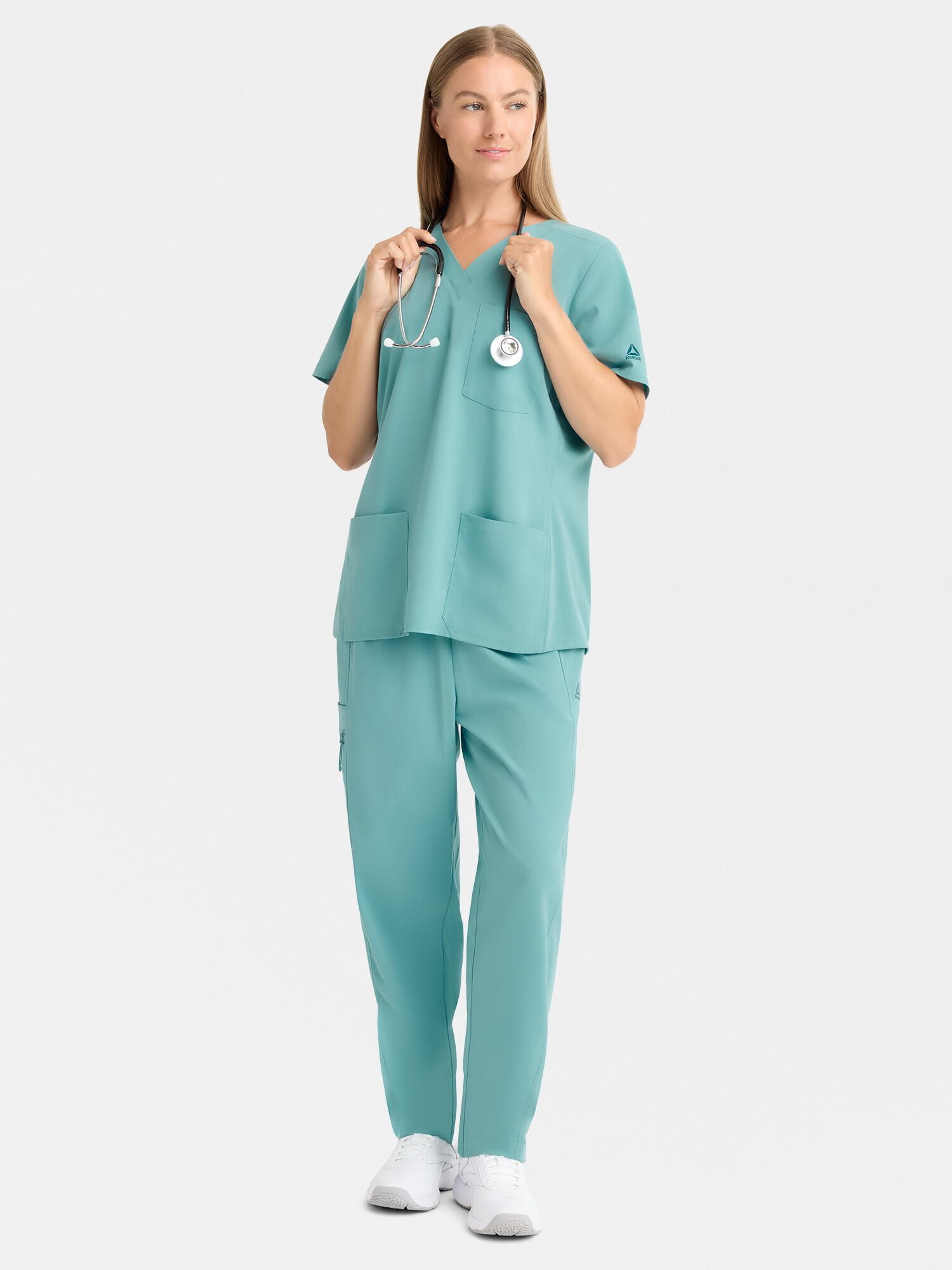 Reebok Women's Tech Comfort 3 Pocket V Neck Scrub Top, 1 Pack, Sizes S - 3XL