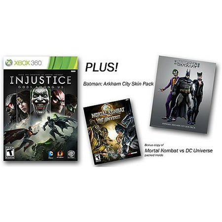 Injustice: Gods Among Us (Xbox 360) w/ Walmart Exclusive Bonus* Mortal Kombat Vs. DC Universe And Batman Arkham City Skins Pack