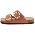 thumbnail image 6 of Comwarm Women's Cork Footbed Slide Sandals, Comfortable Arch Support Summer Slip On Sandals with Adjustable Buckle, Chestnut Brown, 6 of 7