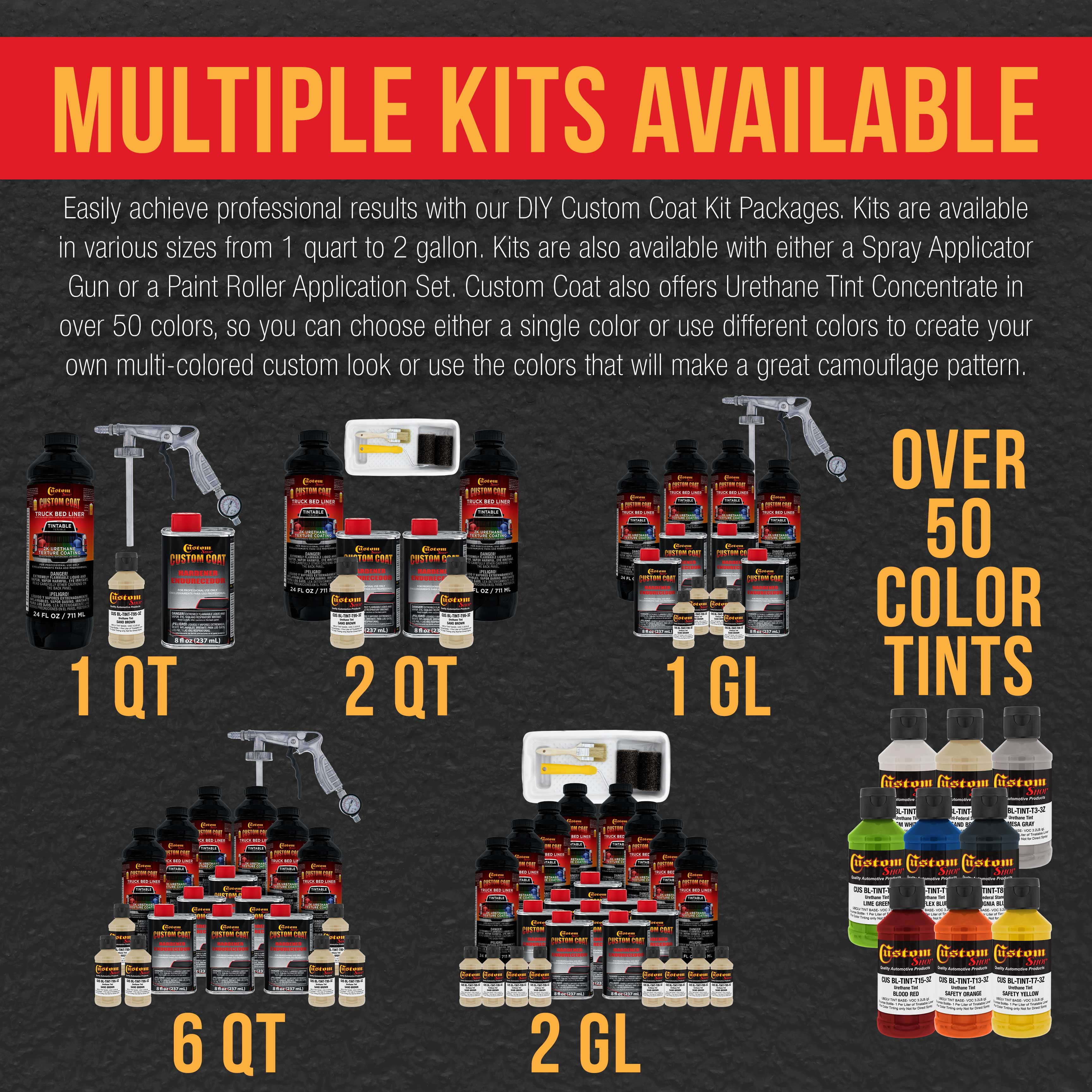 Custom Coat 30277 Sand Brown T95 Urethane Spray-On Truck Bed Liner, 1 Gallon Kit with Spray Gun
