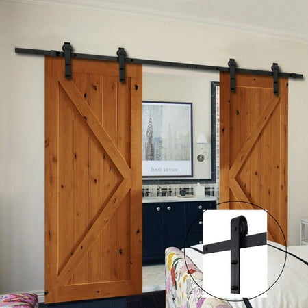 13 Ft Sliding Barn Door Hardware Track System Kit Double Wall 13 Ft Sliding Barn Door Hardware Track System Kit Double Wall Mount Guide