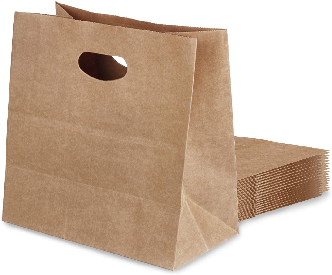 Grocery bags Goody Bags Favor Bags Party Bags Retail Bags Electro 30 Pcs Brown Paper Gift Bags with Handles – 18x8x22cm Brown Kraft Paper Shopping Bags Brown 