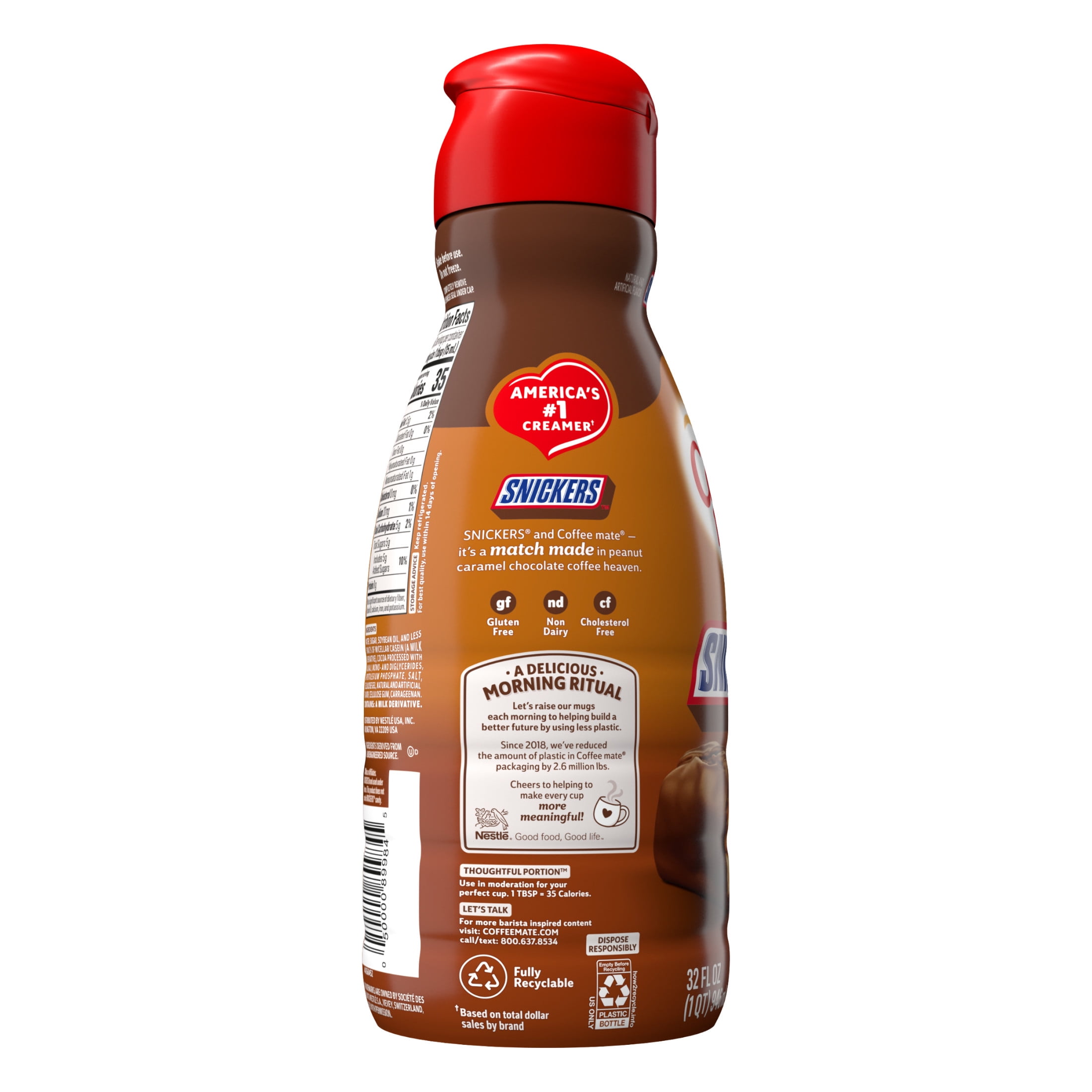 Coffee mate Snickers Flavored Liquid Coffee Creamer, 32 fl oz