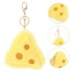 thumbnail image 4 of Lindo llavero de queso de peluche para mochilas, llavero con dije peludo, divertido colgante de queso relleno, llavero suave y esponjoso decorativo, 4 of 7