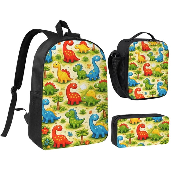 Dinosaur Backpack Set 3pc Including Backpack, Lunch Bag and Pen Bag Combination