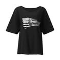 thumbnail image 4 of Jacenvly New Classic Fourth of Shirts Ladies Misses Casual Printing Short Sleeves V-Neck Loose T-Shirt Blouse Tops, 4 of 5