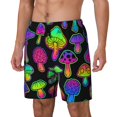 thumbnail image 1 of Fotbe Bright Mushrooms Traje de Baño para Hombre – Shorts de Natación de Secado Rápido con Forro y Bolsillos-X-Large, 1 of 6