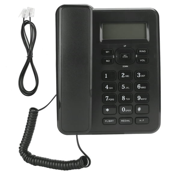 Tebru Voip 'fxo Voip' KX‑T6001CID Fixed Telephone Home Wired Landline Business Office Corded Desk Phone ABS