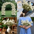 thumbnail image 7 of Triani 6Pcs Artificial Faux Flowers Pompon Mum Fake Kiku Flowers Bulk Fake Filler Flowers Flower Ball for DIY Centerpieces Arrangement Wedding Party(White), 7 of 7