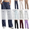thumbnail image 4 of Plus Size Women's Soft Fabric Straight Leg Pants with Pockets, Mid Elastic Waist Drawstring, Lightweight Comfortable, Casual Lounge Pants for Summer Beach Work, Womens Pants, 4 of 7