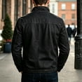 thumbnail image 5 of Rexolia Men’s Jacket Slim Fit Washed Fabric Multi Pocket Workwear Stand Collar Zip Black 3XL, 5 of 5