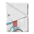 thumbnail image 2 of Bicycle Soft Flannel Fleece Blanket, Classic Touring Bike with Derailleur and Saddlebags Healthy Active Lifestyle Travel, Cozy Plush for Indoor and Outdoor Use, 70" x 90", Multicolor, by Ambesonne, 2 of 5