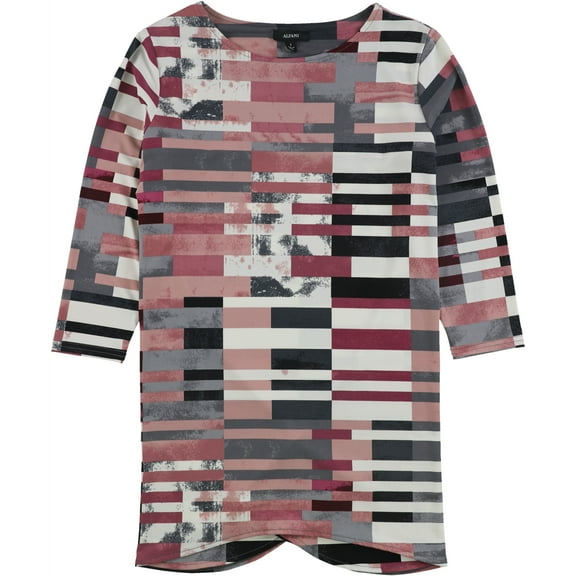 Alfani Womens Swing Tunic Blouse, Pink, Small