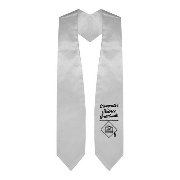 Endea Graduation Silver Computer Science Graduate Stole/Sash with Classic Tips