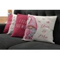thumbnail image 5 of Ambesonne Valentine's Day Throw Pillow Cover 4 Pack, Gnomes Love Sayings, 16", Magenta Pink and Grey, 5 of 8