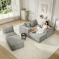 thumbnail image 4 of 137" U-Shaped Sectional Sofa with Chaise, Modular Cloud Sectional Couch with Deep Seat for Living Room, Modern Boneless Couch with Back Cushion, Pillow, Ottoman, No Assembly Required, Corduroy Fabric, 4 of 16