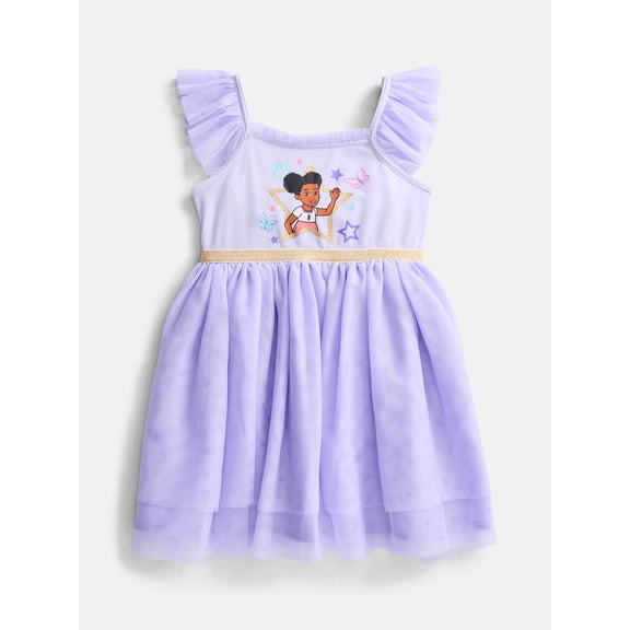Gracie’s Corner Baby and Toddler Girls Glitter Tulle Dress, Sizes 12M–5T