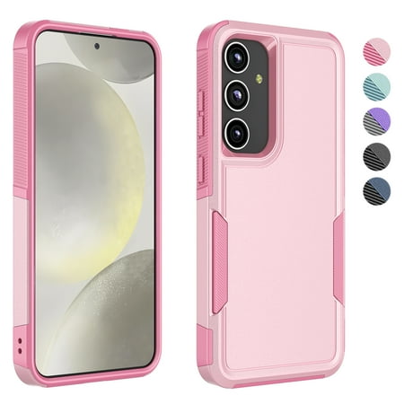 For Samsung Galaxy S24 Phone Case, Ebizware Shockproof Case Military Grade Heavy Duty Full Body Protection Rugged Cover for Galaxy S24, Rose Gold