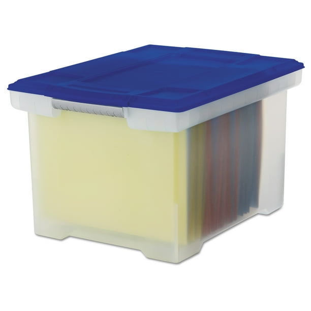 Storex Plastic File Tote Storage Box, Letter/Legal, SnapOn Lid, Clear