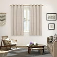 thumbnail image 2 of Linen Semi Sheer Curtains 2 Panels for Living Room - Light Filtering Drapes with Bronze Grommet Beige Window Treatments for Country Office Bedroom, 2 of 5