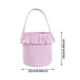 thumbnail image 2 of Easter Gingham Fabric Basket with Handle for Kids Egg Candy Storage Party Blue, 2 of 5