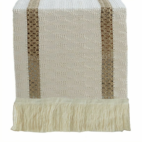 AUQ Table Runner,Minimal Upkeep Kitchen Table Decor,Woven Cotton Farmhouse Table Decor,Style1,30*240cm