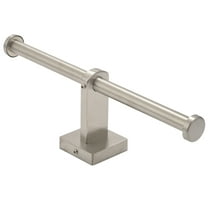 Stainless Steel Toilet Roll Holder Double Ring Toilet Paper Holder Wall Mounted Bathroom Toilet Paper Shelf Silver