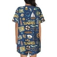 thumbnail image 3 of Picia Marine Nautical Pajamas Sets for Women Soft Short-Sleeved Pjs with Lounge Shorts Two Piece Sleepwear-Small, 3 of 9
