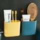 thumbnail image 2 of Nvzi Estante de almacenamiento de pared para baño de 3 piezas, fregadero doméstico, peine, pasta de dientes, estante de almacenamiento para baño (azul, blanco, amarillo), 2 of 5