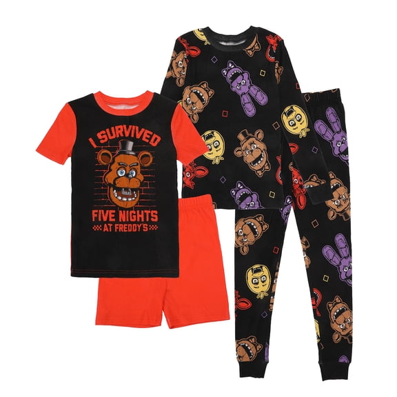 Five Nights At Freddy's I Survived Freddy Face Boy's 4-Pack Pajama Set-8