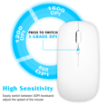thumbnail image 5 of 2.4GHz & Bluetooth Rechargeable Mouse for Realme Narzo 50 Bluetooth Wireless Mouse Designed for Laptop / PC / Mac / iPad pro / Computer / Tablet / Android Pure White, 5 of 7