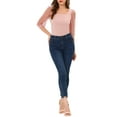 thumbnail image 2 of INSPIRE CHIC Blouse à Pois Col Carré Semi-Transparente Manches 3/4 pour Femmes, 2 of 6