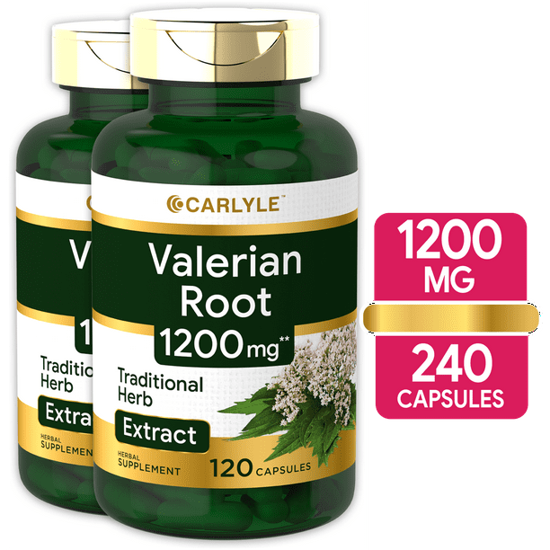 Carlyle Valerian Root Extract 1200 mg 240 Capsules NonGMO, Gluten