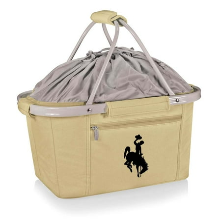 Metro Embroidered Basket in Beige - University of Wyoming Cowboys