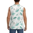thumbnail image 4 of Balery Leaf Print Green Men's Sleeveless Muscle Shirts Workout Tank Top, Moisture Wicking, Odor Protection-X-Large, 4 of 8