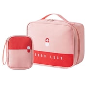 Hi,Fancy 2 Packs Waterproof Bag Large Capacity Household Bag Portable Emergency Bag Empty Storage Bag First Aid Kit