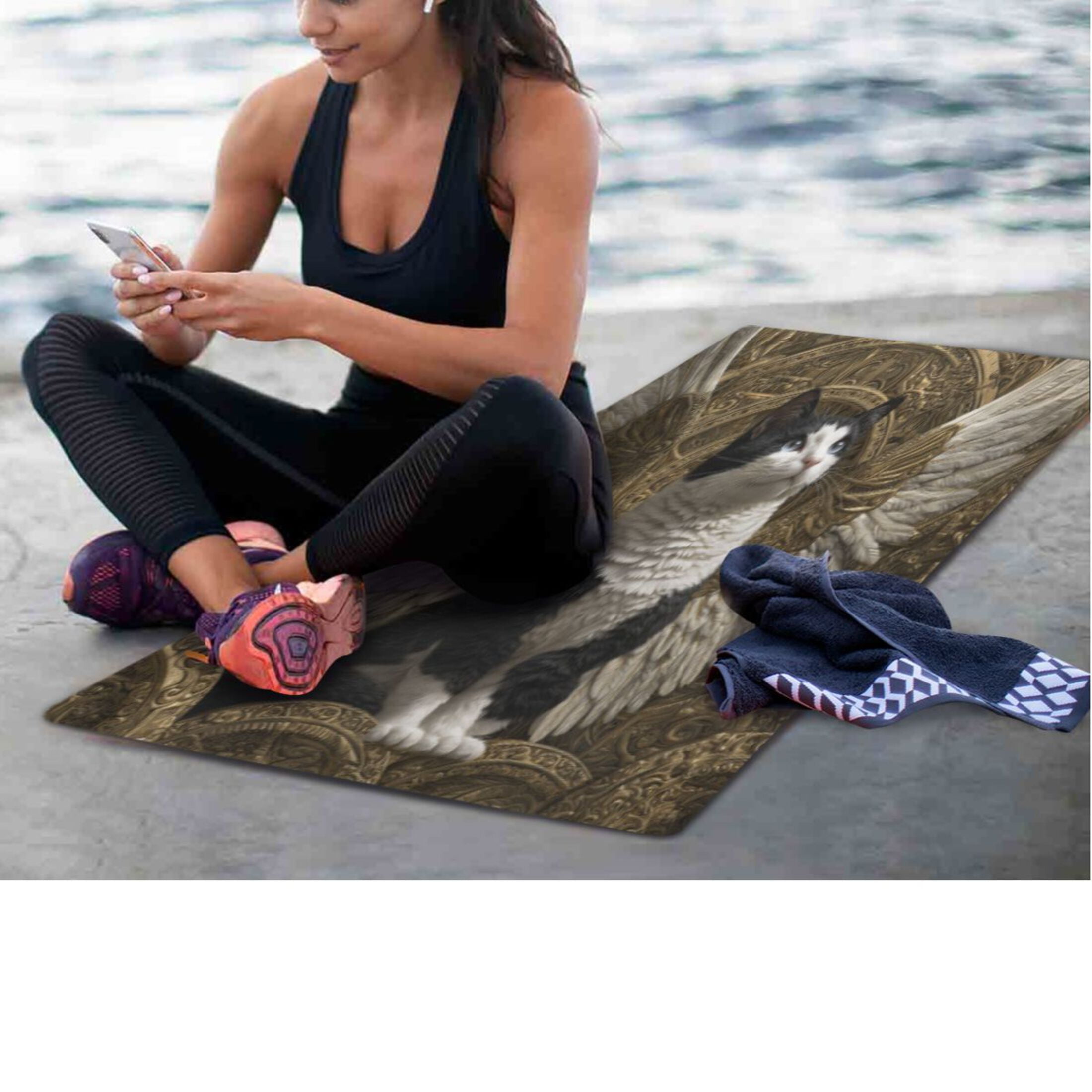 BZSMCE Yoga Mat Women Fitness Mat Guardian Of Grace Pattern