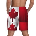 thumbnail image 2 of Men's Canada Flag Swim Trunks with Compression Liner Bathing Suit Swimwear, 2 of 6