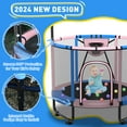 thumbnail image 4 of CITYLE Trampoline for Kids 600LBS 60'' 5FT Toddler Trampoline Indoor Outdoor with Basketball Hoop, Swing, Adjustable Bar, Mini Small Trampoline with Enclosure, Gifts for Toddlers, Boys & Girls, 4 of 8