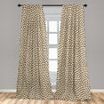thumbnail image 4 of Ambesonne Retro Curtains, Cheetah Skin Print Ornament, Pair of 28"x95", Beige and Charcoal Grey, 4 of 4