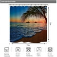 thumbnail image 4 of Sunset Hawaiian Shower Curtain Beach Tropical Palm Tree Ocean Sunrise Decor Fabric Panel Bathroom Set 72x72 Inch 12 Pack Plastic Shower Hooks Included, 4 of 4