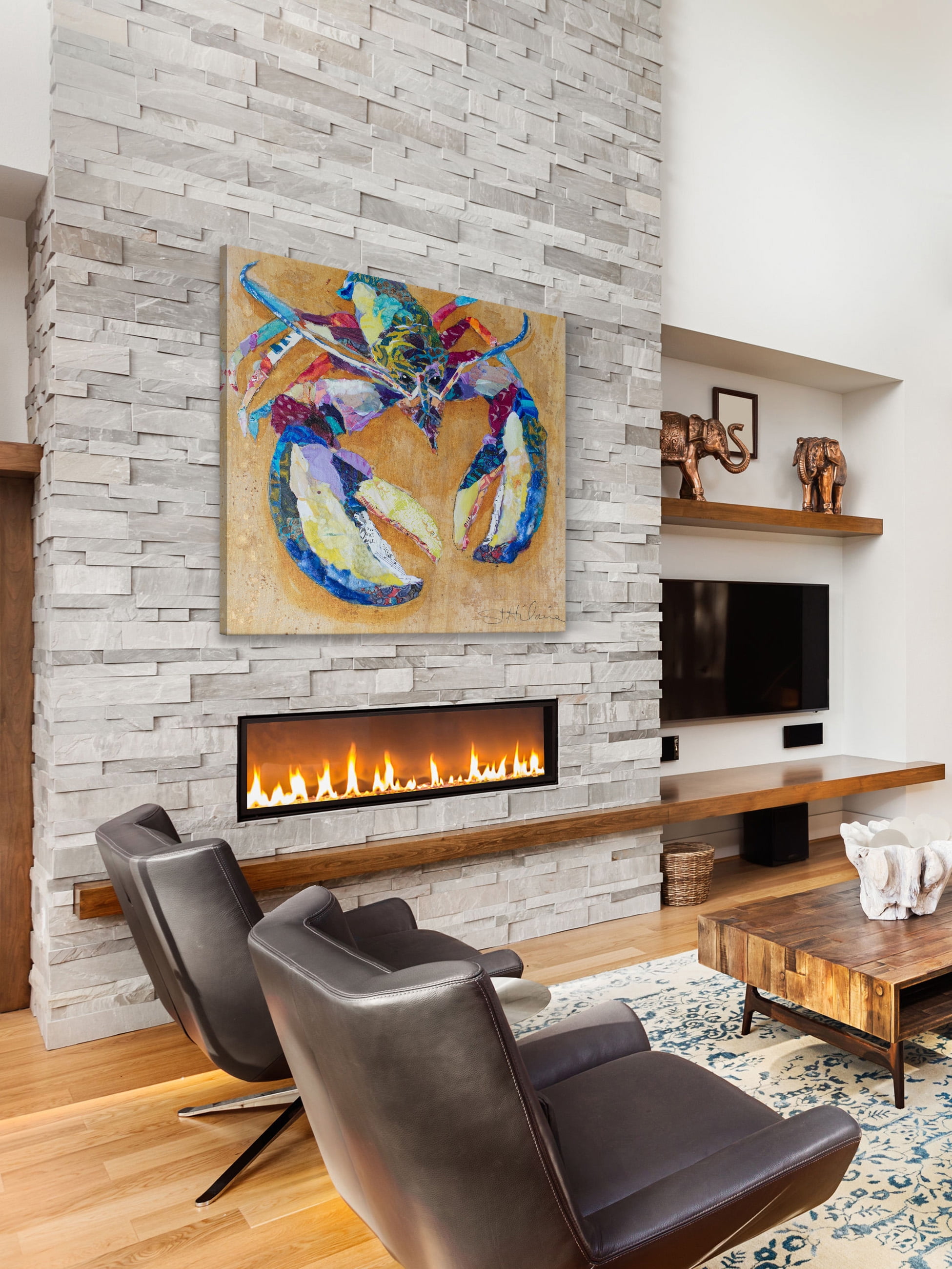 "Tropical Lobster" Painting Print on Wrapped Canvas