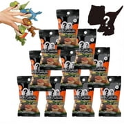 Dinosaur Finger Puppets Set with Biting Feature - Mini T-Rex Action Figures for Kids' Party Favors, Cake Toppers, Office & Home Decor (LR 10 PCS Blind Bags Dinosaur)