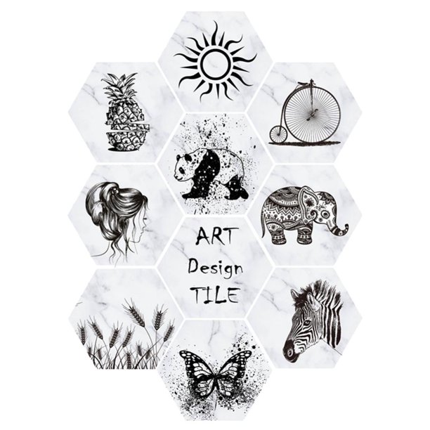 10 Uds. De hexagonales para s de pared, calcomanías impermeables para s, decoración para 1 Gloria Etiqueta autoadhesiva de la pared