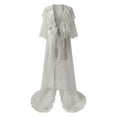 thumbnail image 5 of BYHONG Women Fashion Sexy Robe Long Lingerie Nightgown Bathrobe Sleepwear Bridal Robe Lace Lingerie Women’s Underwear Grey One Size, 5 of 6