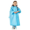 thumbnail image 2 of Only Moment Blue Packable Rain Jacket Children's Rain Ponchos Polyester Lightweight Rain Jacket Hooded Windbreaker with Pockets for Outdoor S, 2 of 3